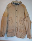 Vtg Willis   Geiger Field Hunting Jacket Canvas Leather Trim Plaid Lined Mens Xl