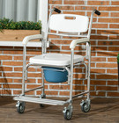 Bedside Commode Chair With 4 Wheels 4-in-1 Raised Toilet Seat 350 Lbs