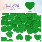 180pcs Glitter Foam Stickers 1  Self-adhesive Heart-shape Stickers Green