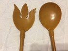 Vintage Art Deco Butterscotch Bakelite Fork   Spoon Servers Set Lot