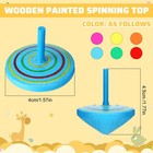 200 Pcs Wooden Spinning Top Colorful Rainbow Gyroscope Novelty Educational Sp   