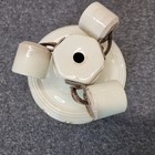 Vtg Pair 30-40s Art Deco Nouveau Frosted Glass Porcelier Ceiling 3-light Fixture