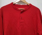 Mens Ll Bean Red Wool Blend Henley Layering Thermal Top Sz L
