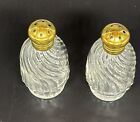 Vintage Swirl Glass Salt   Pepper Shakers Set