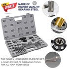 60 Pcs Metric Tap And Die Set Hand Tapping Tool Screw Threading Set Plastic Case