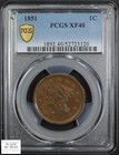 1851 Braided Hair Copper Large Cent 1c Pcgs Xf 40