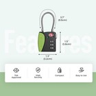 Tsa Approved Cable Luggage Locks  3 Digit Combination Padlocks  Travel Lock F   