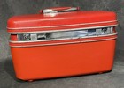 Vintage Samsonite Silhouette Train Case Red Travel Hard Shell Luggage Makeup