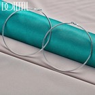 Doteffil 925 Sterling Silver Hoop Earrings 50-80mm Round Circle Women Jewelry