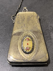 Vintage Art Deco Guilloche Rouge Compact Mini Purse - Worn Needs Repair