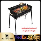 Barbecue Charcoal Grill Stainless Steel Folding Bbq Outdoor Camping Barbecue New