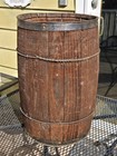 Vtg Lg Primitive Wooden Nail Keg  Rustic Barrel  19  Tall X 12  Diameter Antique