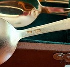 Vintage Russian 916 Silver Gilt Cloisonne Enamel Tea Spoons Set Of 6 In Box