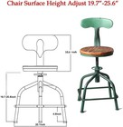 Farmhouse Kitchen Stool  Industrial Counter Stool  Kitchen Deco Round Seat St   