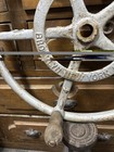 Industrial Cast Iron Hand Wheel  17  Steampunk Table Etc Ornate Vintage Rare 
