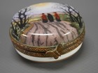 Thyssen Bornemisza Beautiful French Limoges Hand-painted Porcelain Trinket Box