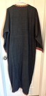 Vintage Moroccan Kaftan Thobe Maxi Dress Black Red Embroidery Plus Size 3xl