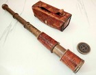Brass Leather Pirate Spyglass Vintage Scope Vintage Telescope Marine Antique 
