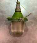 Vintage Soviet Industrial Pendant Lamp     Metal   Glass Loft Chandelier  Ussr Mid
