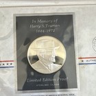 Postmasters Of America Harry S  Truman 8c First Day Cover Medallion Coa