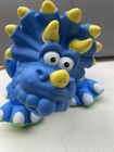 Fisher Price 1999 Vintage Plush Triceratops Dino Roar Dinosaur Blue Plastic Head