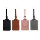 4 Pack Color Leather Luggage Tags For Suitcase Travel Tags Cover Id Name Label