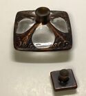 Vintage Silvestri Perfume Bottle - 3  X 3  Diameter - Brass W glass W stopper