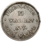  1840 s  New York City Ny-645j Prescotts Soda Water Merchant Token