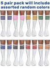 Jefferies Boys Girls Assorted Color Stripe School Knee High Tube Socks 5 Pairs