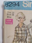 Shirtdress Dress 12 Simplicity 8294 Sewing Pattern Cut Vtg Button Up Belted 70s