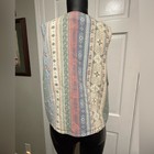 Vintage Womens Denim Outfit 1990s Geometric Skirt Vest Pastel Size 16 Pattern