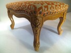 Vintage Foot Stool Carved Wooden Legs