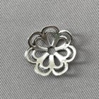 Large Flower Bead Caps 14mm Antique Silver Plated Alloy Q50 Per Pkg
