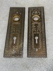 Antique Pair Of  Eastlake Victorian Backplates Russell Erwin Metal Brass Plated