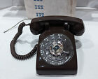 Itt Telephone Vintage Rotary Dial Desk - Brown   Chocolate Open Box Never Used 