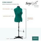 Adjustable Dress Form Mannequin Medium Fitting Tailoring Costumes Sewing Green