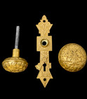 Eastlake Solid Brass Door Knob Set Victorian W Spindle