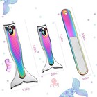 Honoson 4 Pieces Mermaid Nail Clipper Set Stainless Steel Nail Cutter Cute 
