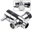 3-way T-adapter Shower Head Diverter Valve Water Splitter Switch Faucet Bathroom