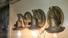 Vintage Lot Of 3 Victorian Art Noveau Ornate  Brass Wall Sconces    Gorgeous    