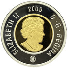 2009 Canada Toonie Proof Silver With Gold Plated Two 2 Dollars Coin