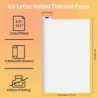2-10 Rolls Thermal Printer Paper 8 5 x11  Us Letter Size Quick-dry For M08f M832