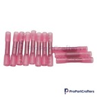 100pc Red Heat Shrink Butt Wire Connectors Crimp Terminals Awg 16-22 Gauge Us