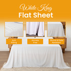 Threads  King Flat Sheet 105x102 White 100gsm Microfiber Bulk   Wholesale Packs