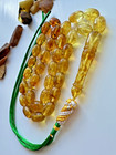Natural Baltic Amber 19g  Islamic Prayer Rosary Egg Yolk 33 Barrel Beads Tasbih