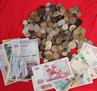 2 Pound  Mixed World Coins   Tokens   25 Foreign Banknote Unc Lot  Free Shipping