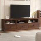Tv Stand For Up To 75   Tv Wooden Entertainment Center Storage Drawers Cabinet