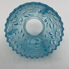 Vintage Glass Lamp Shade 2 7 8    Fitter Clear Blue 3  Deep 5 1 4  Wide At Opening