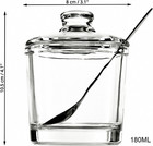 1 Piece Classic Clear Glass Sugar Bowl With Lid Serving Spoon Salt Pot Pepper St