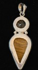 Pendant - Lovely Pendant With Tigers Eye And Citrine Gemstones